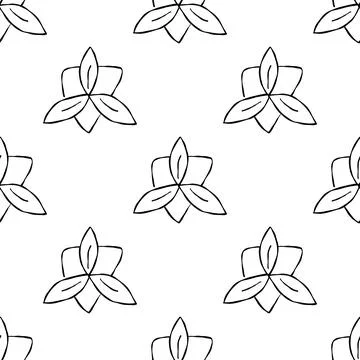 Flowers garden nature pattern doodle hand drawn Stock Illustration