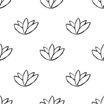 Flowers garden nature pattern doodle hand drawn Stock Illustration
