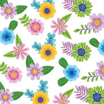 Flowers garden pattern Illustrazione stock