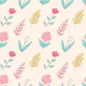 Flowers garden warm beautiful pattern vector plant Stock Illustration