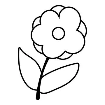 Flowers garden warm beautiful vector icon line Stock Illustration