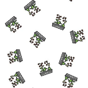 Flowers gardening vector seamless pattern Stock Illustration