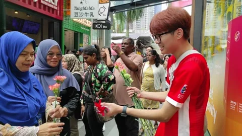 Flowers give away Stock Footage 296676982