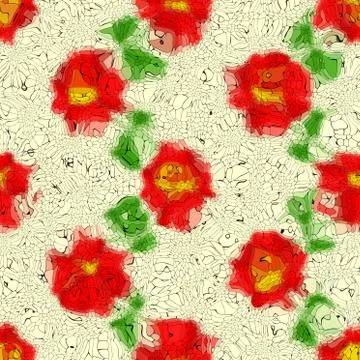 Flowers graffiti mosaic generated texture Stock Illustration