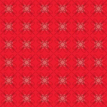 Flowers Graphic On Red Background Pattern Vector Illustration Stock-Illustration