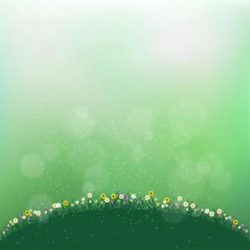 Flowers on grass ground Stock Illustration