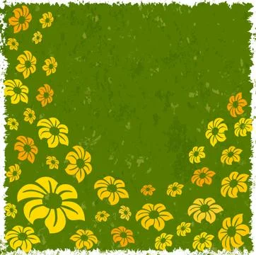 Flowers with grunge background 스톡 일러스트