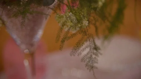 Flowers hall decoration for wedding. Stock Footage 74596288