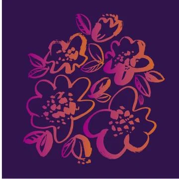 Flowers hand drawn vector illustration Illustrazione stock