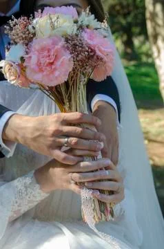 Flowers in the Hands Stock Photos