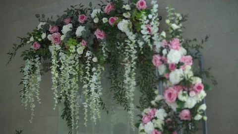 Flowers hanging on the wall Stock Footage 159881997