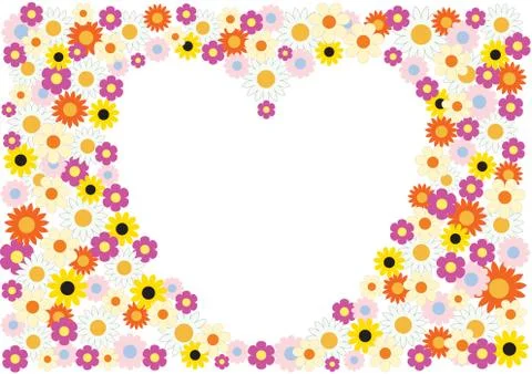 Flowers heart background Stock Illustration