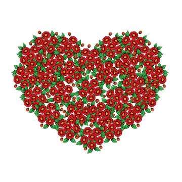 Flowers heart full frame Stock Illustration