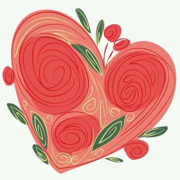 Flowers heart Stock Illustration