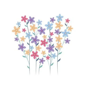 Flowers in a heart shape Stock Illustration