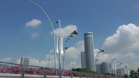 Flowers on the Highway and the Clouds. Fast Motion Stock Footage 106486470