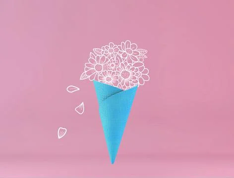 Flowers ice cream Illustrazione stock