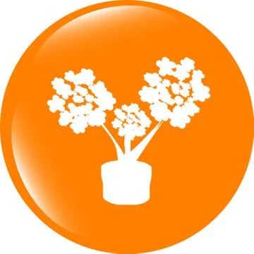 Flowers icon button app web . Trendy flat style sign isolated on white backgr Stock Illustration