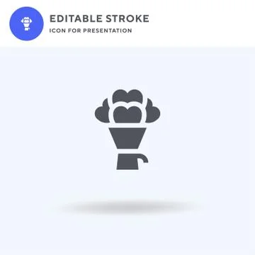 Flowers icon vector, filled flat sign, solid pictogram isolated on white, logo Stock Illustration