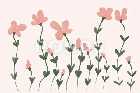 Flowers illustration in boho style. wedding background. modern boho print Stock Illustration