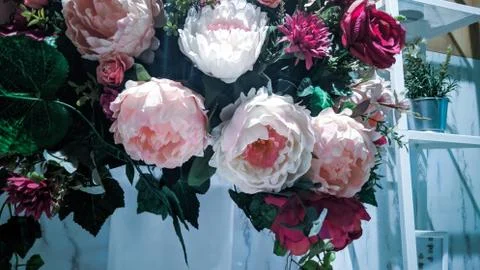 Flowers in interior design Stock Photos