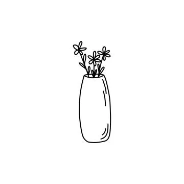 Flowers in a jar, doodle Illustrazione stock