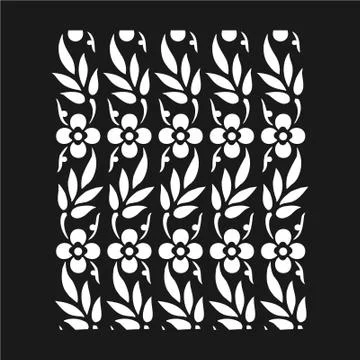 Flowers Laser Cut Template Leaf CNC Panels Stock Illustration