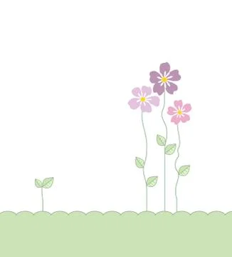 Flowers with leaves Stock Illustration