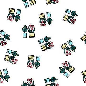 Flowers leisure vector seamless pattern Stock Illustration