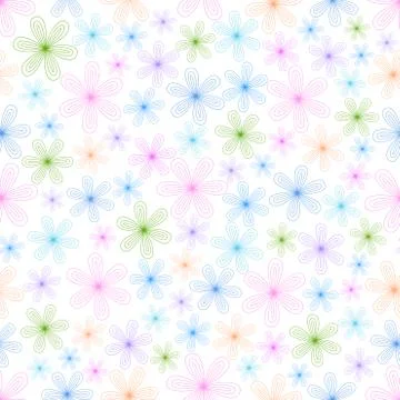 Flowers line4pattern Stock Illustration