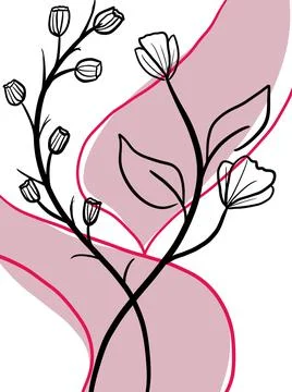 Flowers lined Stock Illustration
