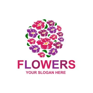Flowers logo Illustrazione stock