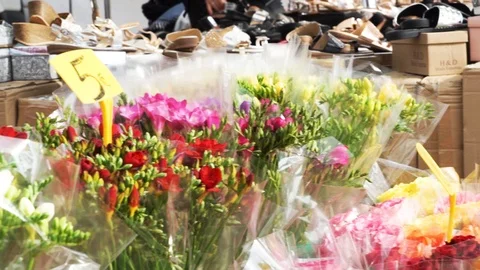 Flowers market Stock Footage 89684314