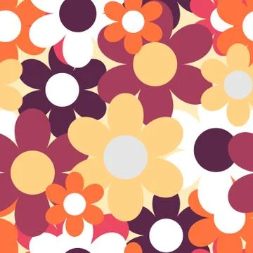 Flowers Nature Seamless Pattern Background Vector Illustration Illustrazione stock