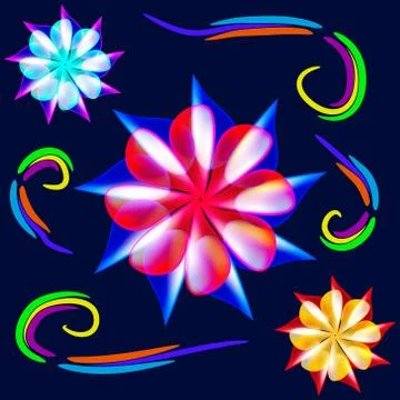 Flowers of neon. Stock Illustration