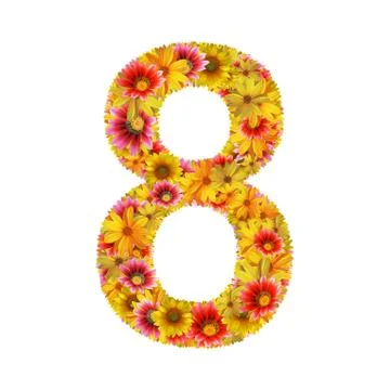 Flowers number eight Stock Illustration