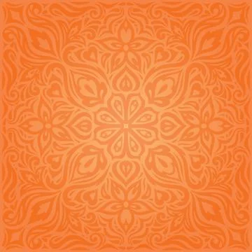 Flowers Orange background Stock Illustration