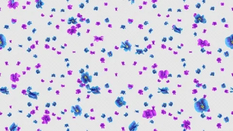 Flowers orchids exotic jungle loop tile falling with alpha. This 3d Stock Footage 273489494
