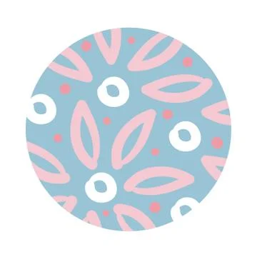 Flowers organic pattern block style イラスト素材
