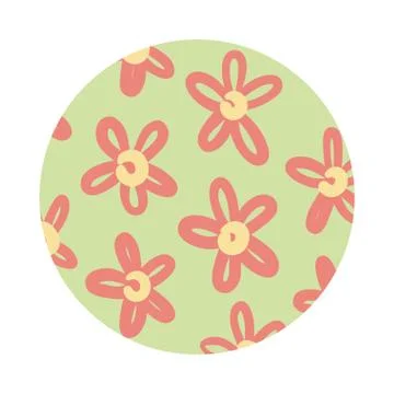 Flowers organic pattern block style イラスト素材