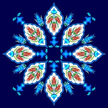 Flowers in the Ottoman art one version Stock Illustration