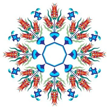 Flowers in the Ottoman art version Stock Illustration