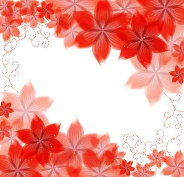 Flowers on a paper background Stock Illustration
