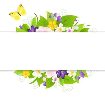 Flowers with paper Stock Illustration