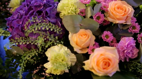 Flowers at the party Stock Footage 49043937