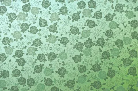 Flowers pattern background of door glass Stock Photos