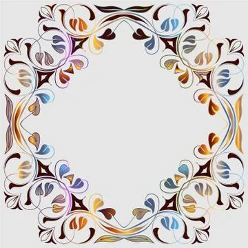 Flowers pattern for ceramic design Stock Illustration