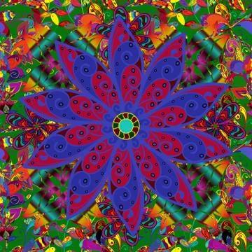 Flowers pattern. Colour Spring Theme seamless pattern Background. Seamless Chich Stock Illustration