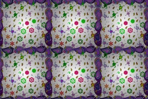 Flowers pattern. Seamless Chichi fabric pattern. Flat Flower Elements Design. il イラスト素材