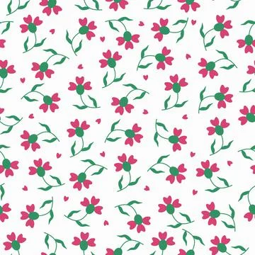 Flowers pattern seamless flat style vector Stock Illustration